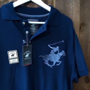 Us Polo Association Blue Rider Embroidered Shirt